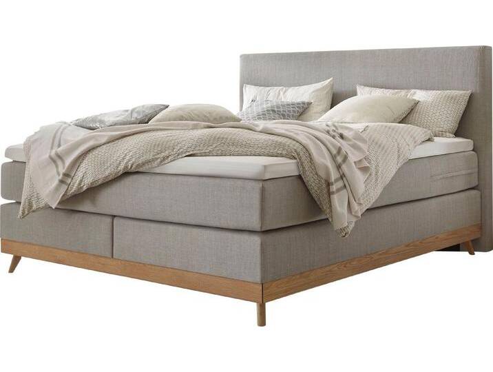 HASENA Boxspringbett Scandia, Boxspringbett, gepolstertes Kopfteil, Scandi Look, Füsse Eiche bianco, grau, Matratze H3, mit Topper Superio HASENA Boxspringbett Scandia, Boxspringbett, gepolstertes Kopfteil, Scandi Look, Füsse Eiche bianco, grau, Matratze H3, mit Topper Superio von Hasena
