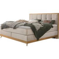 HASENA Boxspringbett Villa, Boxspringbett, edle Polsterteile, Sockel und Kopfteil aus heller Eiche von Hasena