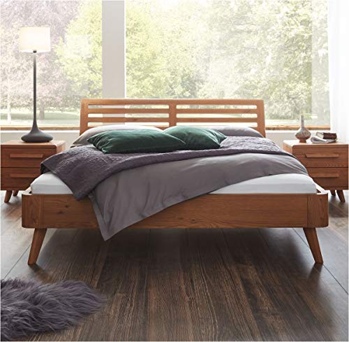 HASENA Oak Line Bett Soleo Füße Masito 20 Eiche Cognac 140x200 von Hasena