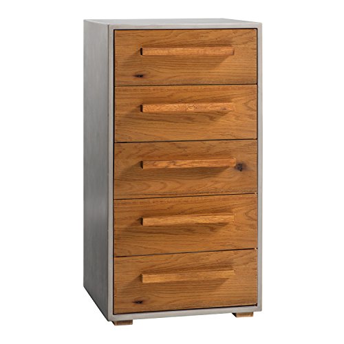 Hasena Beton Highboard Kommode Tola Front Wildeiche Natur Korpus betonfarbig von Hasena