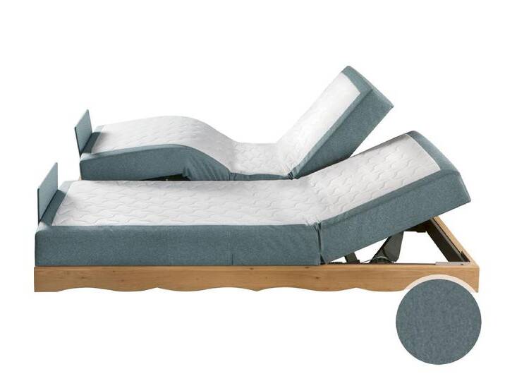 Hasena Boxspring Rahmen Romantic-move 26 180x200 cm / PK3 Kitana 603 aqua / Eiche bianco, gebürstet, geölt von Hasena