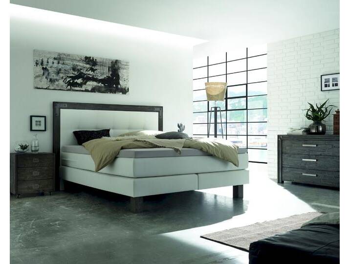 Hasena Boxspringbett Pronto Memphis 160x200 cm / Akazie Vintage Grey / Pepe Anthrazit 328 / Base-Top von Hasena