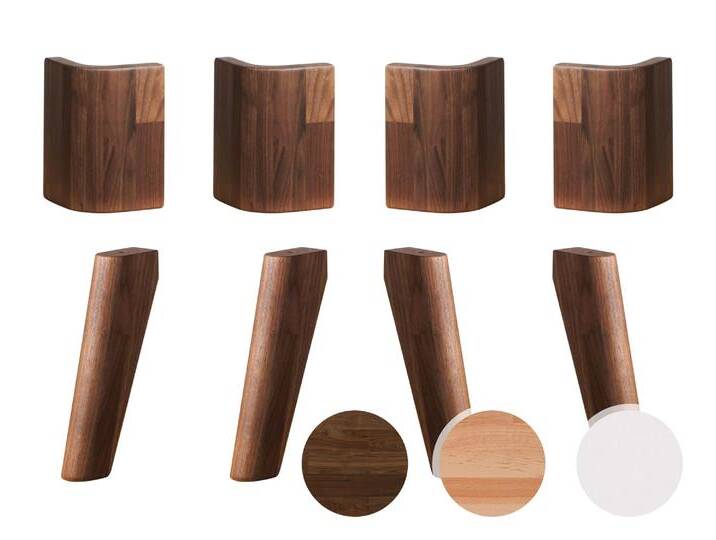 Hasena Fine-Line Füsse Masito 4er-Set / 20 cm / Wildeiche natur, gebürstet, geölt von Hasena