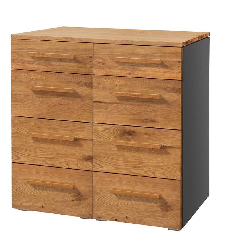 Hasena Selezione Kommode Quatrine anthrazit Wildeiche natur, geölt zerlegt von Hasena