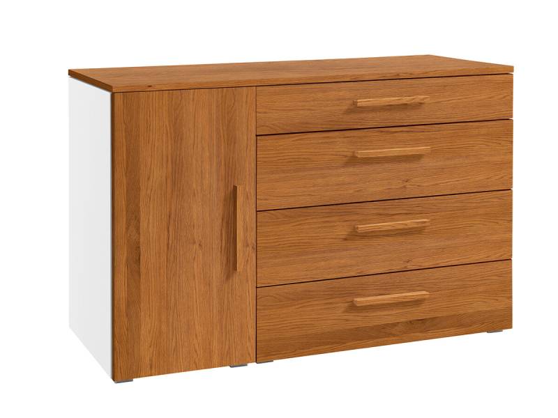 Hasena Selezione Kommode Totrino weiss Eiche brandy, geölt teilmontiert von Hasena