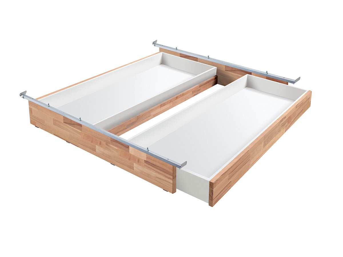 Hasena Lovie-Box Woodline Kernbuche natur geölt (80) 180 cm (mit zwei Schubläden) Tip-on: Vollauszug von Blum von Hasena
