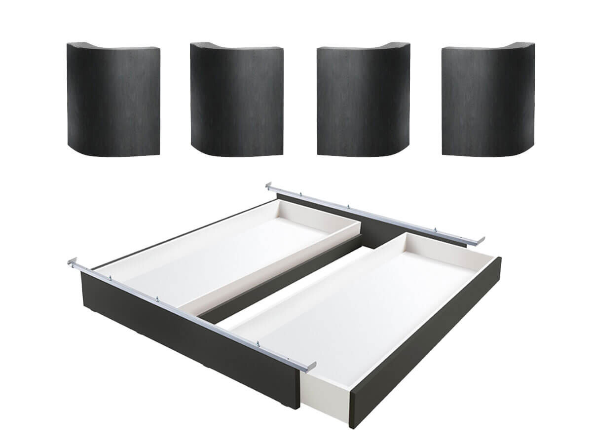 Hasena Lovie-Ron Box Oak-Line Buche anthracit deckend, lackiert (16) Eiche graphit, gebürstet, geölt (89) 100 cm Tip-on: Vollauszug von Blum von Hasena