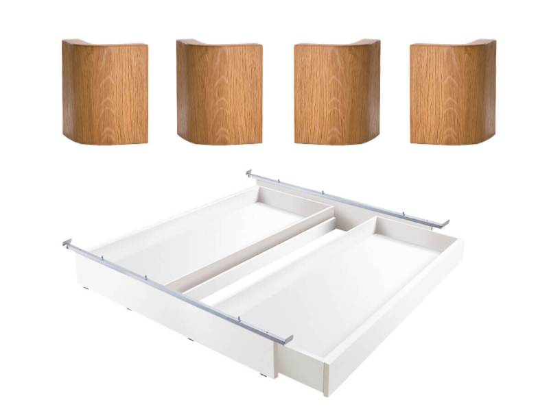 Hasena Lovie-Ron Box Oak-Line MDF weiß deckend lackiert (10) Eiche natur, gebürstet, geölt (86) 200 cm Tip-on: Vollauszug von Blum von Hasena
