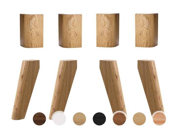 Hasena Oak-Line Füsse Masito 4er-Set / 25 cm / Kernbuche natur, geölt von Hasena