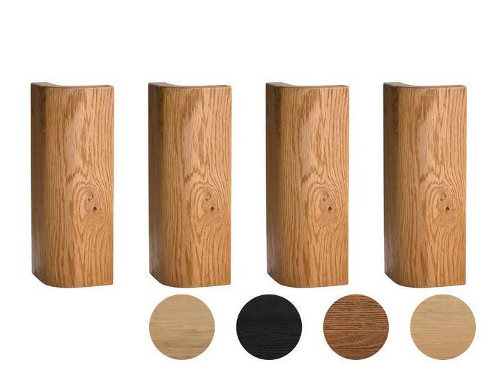 Hasena Oak-Line Füsse Ronda 4er-Set / 25 cm / Eiche cognac, gebürstet, geölt von Hasena