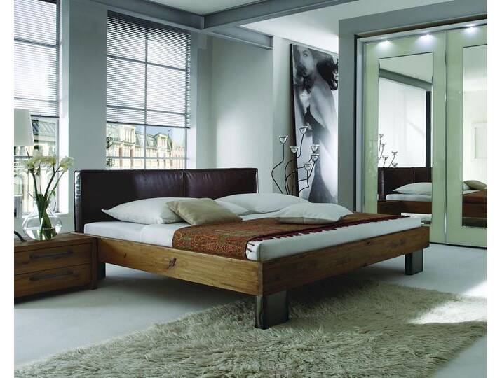 Hasena Oak-Line Wild Massivholzbett Cadro Quada/Cena 180x200 cm natur von Hasena