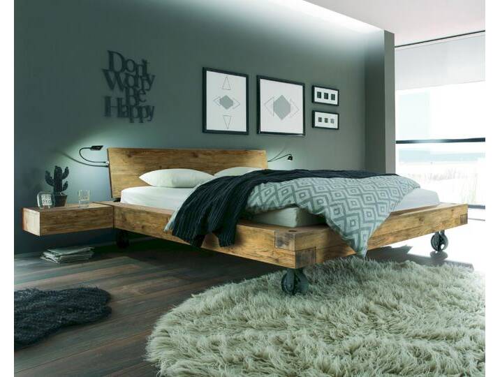 Hasena Oak-Vintage Massivholzbett Bloc Road/Sion 160x220 cm von Hasena