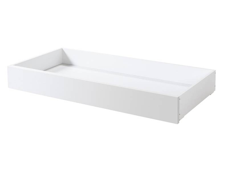 Hasena Rollbox Bettkasten Oak-Line Buche weiß deckend lackiert (10) 20 cm weiss (MDF) Saceto Stoffabdeckung von Hasena