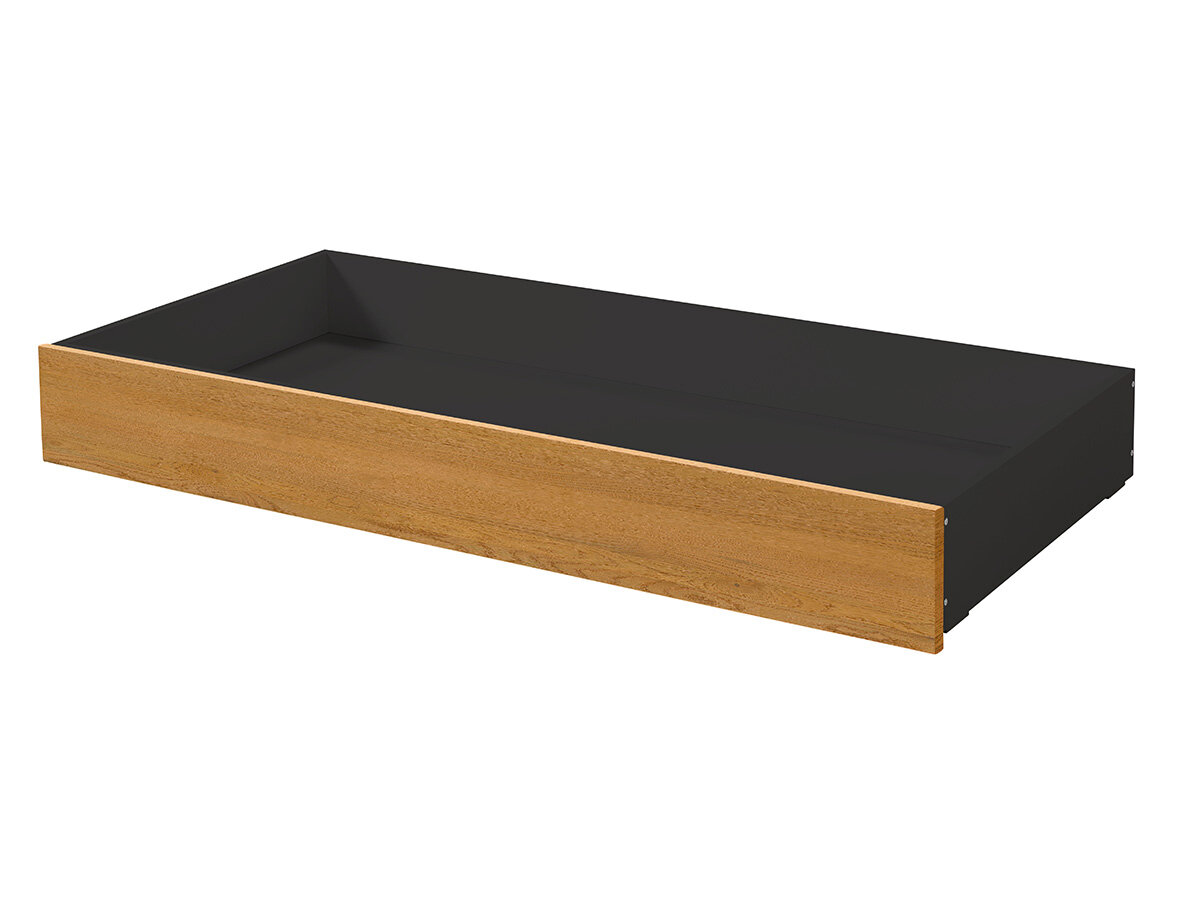 Hasena Rollbox Bettkasten Oak-Line Eiche natur, gebürstet geölt (86) 20 cm antzrazit (MDF) ohne Deckel von Hasena