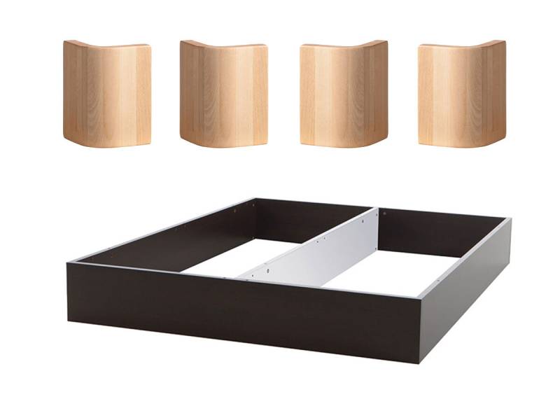 Hasena Sockel Practico-Ron Box 25 Fine-Line Anthracit Kernbuche natur, geölt (80) 200 cm 200 cm von Hasena