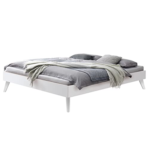 Hasena Trento Bett Calvari Buche weiß deckend 90x200 von Hasena