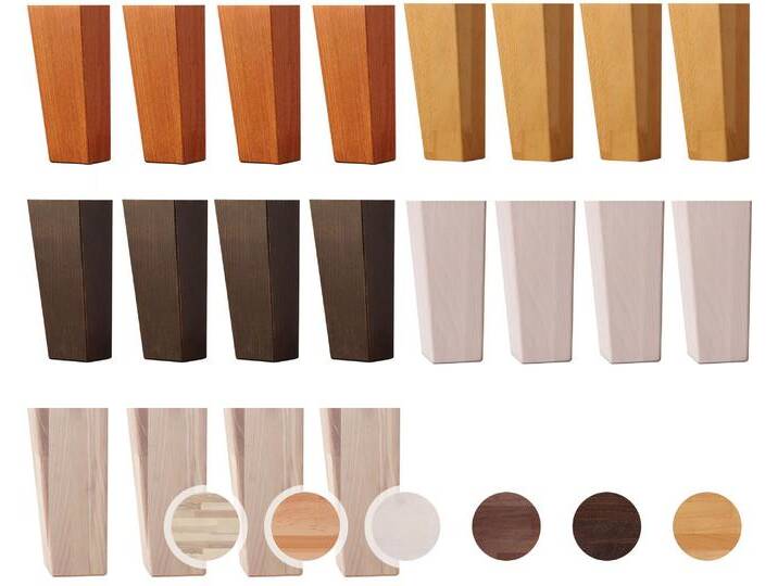 Hasena Wood-Line Füsse Juve 4er-Set / 20 cm / Kernbuche natur von Hasena
