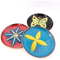Emaille Set 3 Schälchen Kupferschale Emailleteller Schmuck von HashtagVintageEsmee