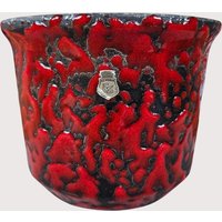 Es Keramik Übertopf Rot Schwarz Fat Lava Vintage von HashtagVintageEsmee