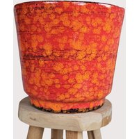 Scheurich Keramik Übertopf Fat Lava Orange Rot Vintage 70Er von HashtagVintageEsmee