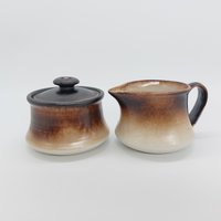 Set Zuckerdose Milchkännchen Mancioli Porcellana Tuscia Italien Vintage von HashtagVintageEsmee