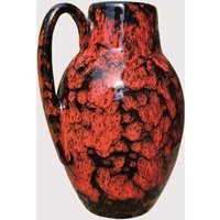 Vase Scheurich Keramik 414-16 Fat Lava Rot Schwarz West Germany 70Er von HashtagVintageEsmee