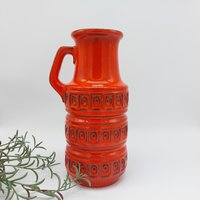 Vase Scheurich Tundra 429-26 Orange Henkel Knallige Farbe W. Germany Midcentury Vase Scheurich Tundra 429-26 Orange Henkel Knallige Farbe W. Germany Midcentury von HashtagVintageEsmee