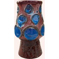 Vase Strehla Keramik 1251 Burgunder Rot Blau Vintage Mid Century von HashtagVintageEsmee