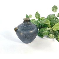 studio Keramik Vase Vintage Blau Kleiner Henkel Matt von HashtagVintageEsmee