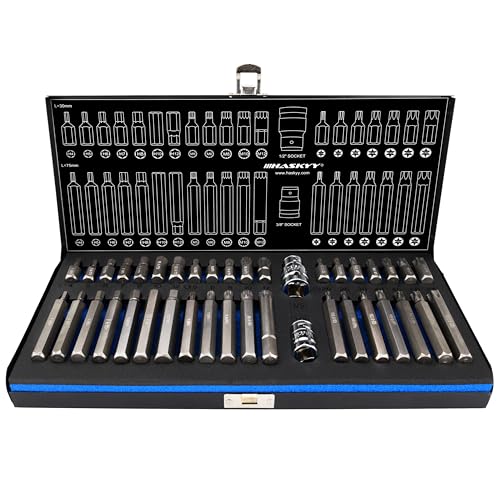 40tlg XZN Sechskant Torx Vielzahn Steckschlüssel Bits-Satz I Torx: T20 T25 T30 T40 T45 T50 T55 I XZN: M5 M6 M8 M10 M12 I Innensechskant: 4 5 6 7 8 10 12 mm 40tlg XZN Sechskant Torx Vielzahn Steckschlüssel Bits-Satz I Torx: T20 T25 T30 T40 T45 T50 T55 I XZN: M5 M6 M8 M10 M12 I Innensechskant: 4 5 6 7 8 10 12 mm von HASKYY