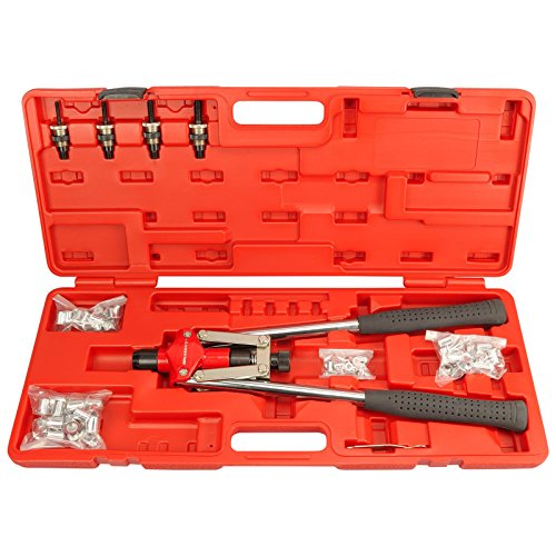 HASKYY® Profi Heavy DUTY Nietmutternzange Scheren Nietenzange für Blindnieten Blindnietmuttern inkl. 80 Nietmuttern in den Größen M5 M6 M8 M10 von HASKYY