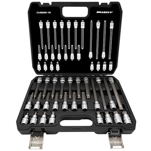 Haskyy 26tlg M5-M18 XZN-Vielzahn-Satz-Set Innen Vielzahn Nüsse Stecknüsse XZN-M5 M6 M8 M9 M10 M11 M12 M13 M14 M16 M18 von HASKYY