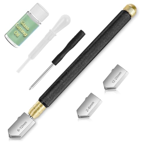 Haslbeck 2 Mm-20 mm und Glasschneideöl, Upgrade-Glasschneidewerkzeug mit Automatischer Ölzufuhr, Glasschneider von Haslbeck