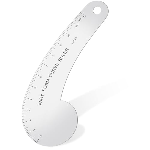 Haslbeck Vary-Form-Kurvenlineal, 30,5 cm (12), Massives FranzöSisches Kurven-HüFtkurvenlineal Aus Metall für Messen Von NäHdesigns von Haslbeck
