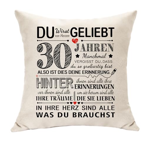Deko 30. Geburtstag Geschenke für Frauen Männer Geburtstagsgeschenke für 30 Jahren Bester Freund Nachbar Kollege Lehrer Geburtstag Andenken Muttertag Vatertag Quadrat Kissen Taille Kissenbezug (30.) Deko 30. Geburtstag Geschenke für Frauen Männer Geburtstagsgeschenke für 30 Jahren Bester Freund Nachbar Kollege Lehrer Geburtstag Andenken Muttertag Vatertag Quadrat Kissen Taille Kissenbezug (30.) von Hasodeo