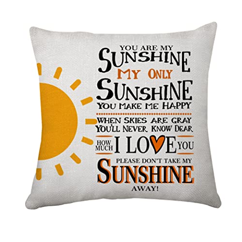 Hasodeo Kissenbezug mit Aufschrift "You Are My Sunshine", Geschenk für Valentinstag, Jahrestag, Geburtstag, Heimdekoration, Basteln, Geschenk (Sonnenschein) von Hasodeo