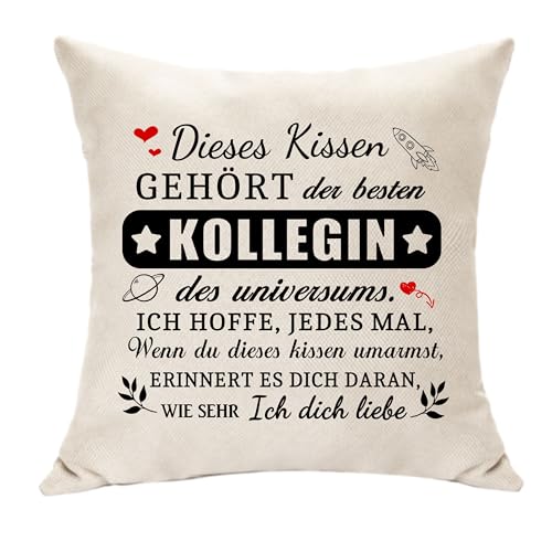 Hasodeo Original Kollegin Abschiedsgeschenk - Kissen Abdeckung für Beförderung, Ruhestand, Abschied - Dekoration und Gedenkgeschenk Idee von Hasodeo