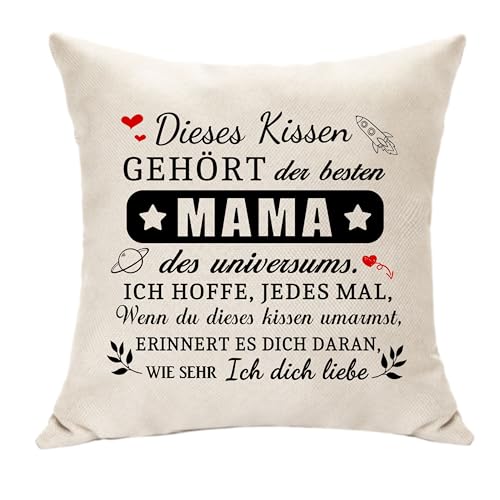 Hasodeo Original Personalisierte Muttertagsgeschenke Für Mama Mutter Kissen Abdeckung Mama Geschenke von Tochter Sohn Mama Beste Mama Geschenk Weihnachtstag Geschenke Mutter Dekoration (Mama) von Hasodeo
