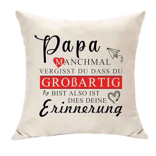Hasodeo Papa Wertschätzung Geschenke für Männer - Vater & Sohn Idee für Geburtstag & Tägliche Deko 45x45cm (Papa) von Hasodeo