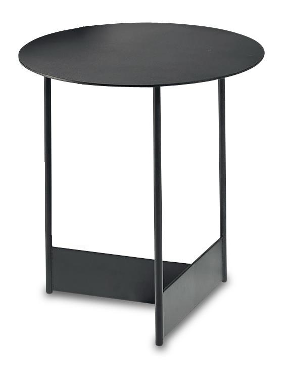 Hasse Möbel Collection Beistelltisch Ø ca. 38 cm, Höhe ca. 42 cm in Metall schwarz gepulvert/Metall schwarz gepulvert von Hasse Möbel Collection