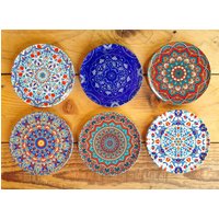 Set Mit 6 Untersetzern Gaia-Motiven/Untersetzer Für Gläser Geschenke Ehemann Ihn Weihnachtsgeschenke von HassunaFactoryLab