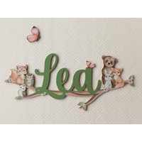 Waldtiere Namensschild, Personalisiert, Wald, Türschild Für Kinderzimmer, Zimmertür, Geschenk Zur Geburt Oder Taufe, Holzschild, Babygeschenk von Hasterklabaster