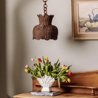 Anar Rattan Pendelschirm Klein | Teak von HastshilpEngland