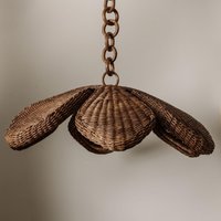 Flora Rattan Pendelleuchte Schirm von HastshilpEngland
