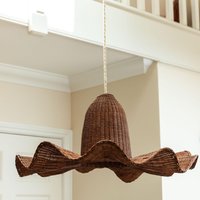 Luna Rattan Pendelleuchte Teakholz | xl von HastshilpEngland