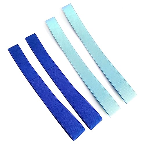 Hatem 4er-Pack Handtuchbänder für Strand-, Pool- und Kreuzfahrtstühle, die Handtuch-Stuhl-Clips in Blau und Himmelblau von Hatem