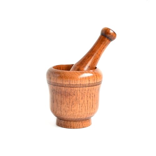 Hatem HolzmöRser und StößEl-Set, MöRser und StößEl Aus, HolzmöRser, StößEl, MahlschüSsel-Set, Knoblauch-Zerkleinerungstopf, KüChenwerkzeug von Hatem