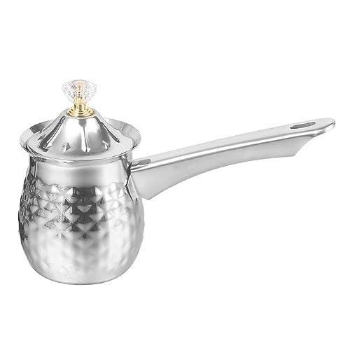 Hatem Türkischer Kaffeekocher Kupfer Kaffee- und Teekocher Milchwärmer Heiße Schokolade-Kocher Butter-Schmelztiegel 600 Ml Silber Hochwertig von Hatem