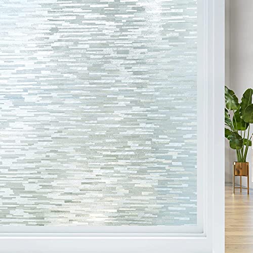 Haton Fensterfolie Blickdicht Statisch Selbstklebend Sichtschutzfolie Milchglasfolie Statisch Haftend Dekofolie Klebefolie Ohne Klebstoff Matt 90 x 300 cm von Haton