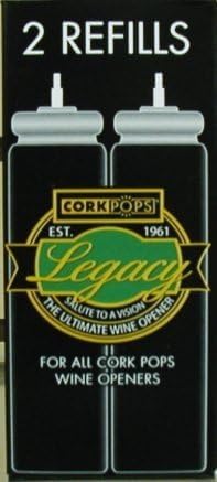 Cork Pops Legacy Nachfüllpackungen, Ersatz für Legacy, Weinflaschenöffner, 2 Stück von Hatov